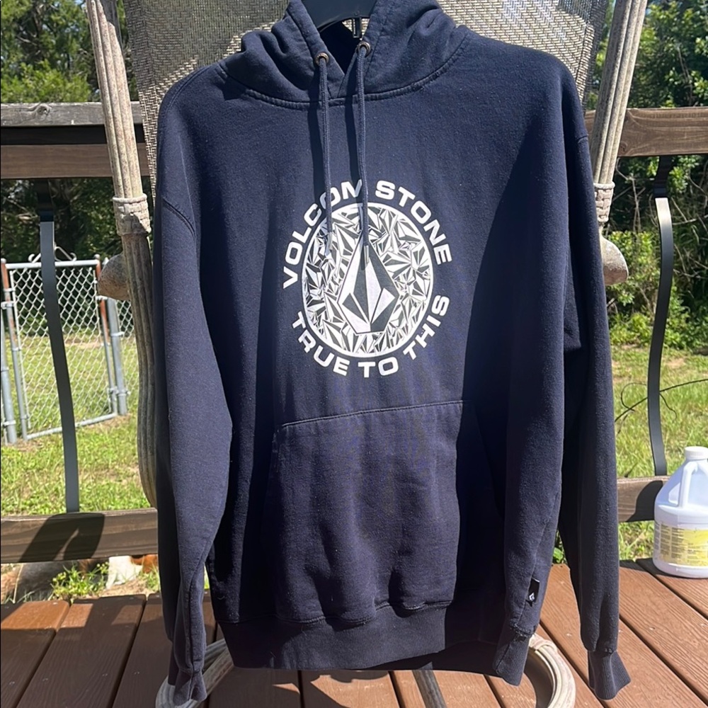 Volcom Navy Pullover Hoodie with White Logo
